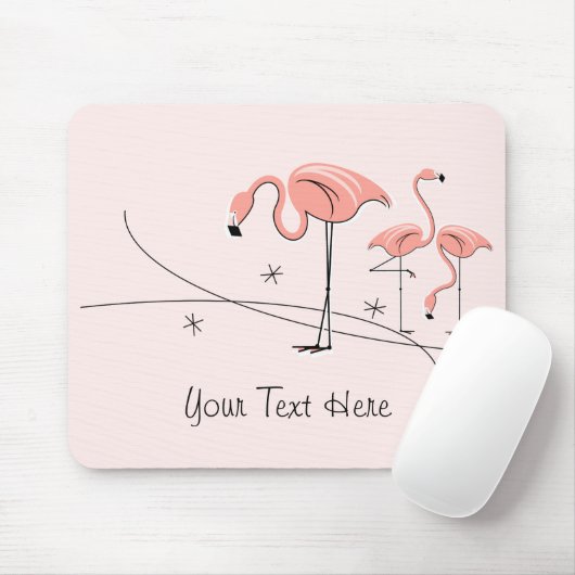 Flamingos Pink Trio 3 "Text" Mousepad (Mit Mouse)