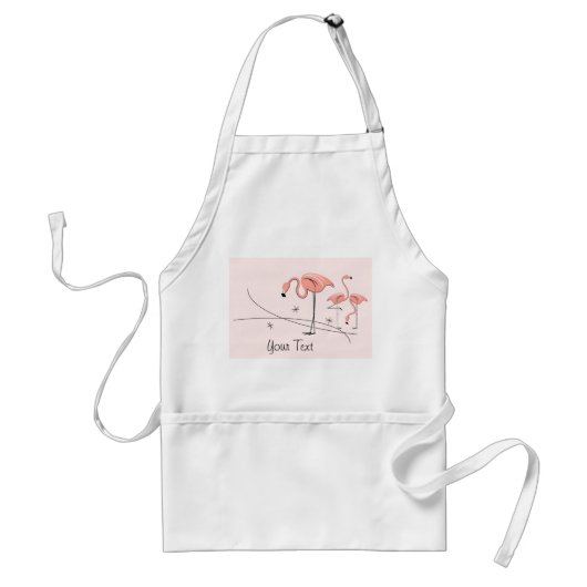 Flamingos Pink Trio 3 Text Schürze (Vorne)