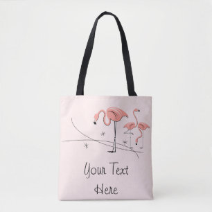 Flamingos Pink Trio 3 Text über Tasche