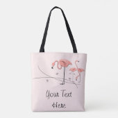 Flamingos Pink Trio 3 Text über Tasche (Rückseite)