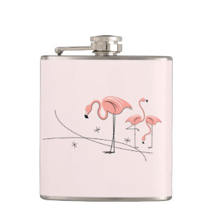 Flamingos Pink Trio 3 umhüllter Kolben Flachmann