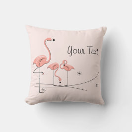 Flamingos Pink Trio 4 'Dein Text' Quadrat Kissen