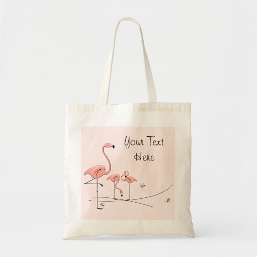 Flamingos Pink Trio 4 'Text' Totasche Tragetasche (Vorne)