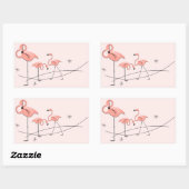 Flamingos Pink Trio Aufkleber Rechteck (Blatt)