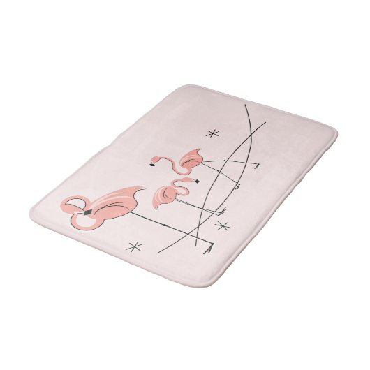 Flamingos Pink Trio Badematte (Schrägansicht)