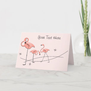 Flamingos Pink Trio Grüße Karte