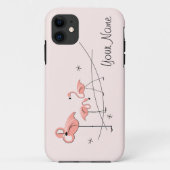 Flamingos Pink Trio "Name" iPhone 11 Fall Case-Mate iPhone Hülle (Rückseite)