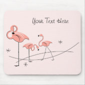 Flamingos Pink Trio "Text" Mousepad (Vorne)