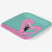 Flamingos Plate Pappteller (Gewinkelt)
