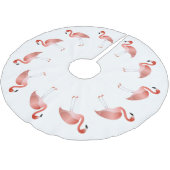Flamingos Polyester Weihnachtsbaumdecke (Schrägansicht)