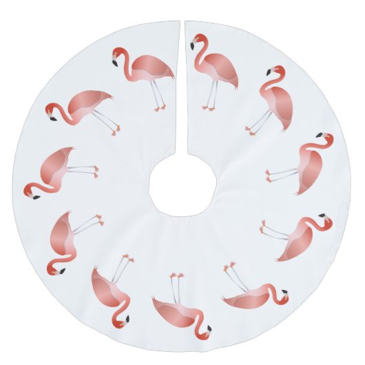 Flamingos Polyester Weihnachtsbaumdecke (Vorderseite)