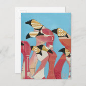 Flamingos Postkarte (Vorne/Hinten)