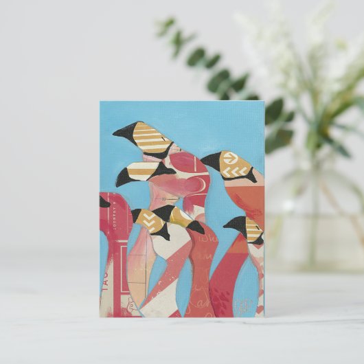 Flamingos Postkarte (Stehend Vorderseite)