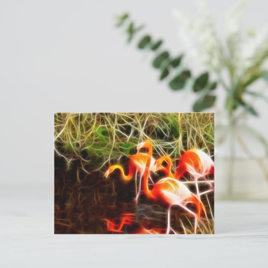 Flamingos Postkarte (Stehend Vorderseite)