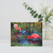 Flamingos Postkarte (Stehend Vorderseite)