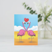 Flamingos Postkarte (Stehend Vorderseite)