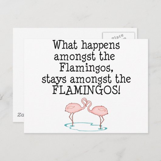 Flamingos Postkarte (Vorne/Hinten)