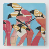 Flamingos Quadratische Wanduhr (Vorderseite)