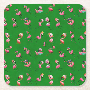 Flamingos Rechteckiger Pappuntersetzer