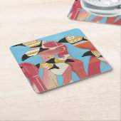 Flamingos Rechteckiger Pappuntersetzer (angewinkelt)
