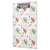 Flamingos + Retro Anhänger-Muster-Klemmbrett Klemmbrett (Links)