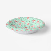 Flamingos Retro Green Multi Pappteller (Gewinkelt)