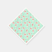 Flamingos Retro Green Multi Serviette (Ecke)