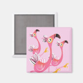 Flamingos Roller Skaten Magnet (Vorderseite/Rückseite)