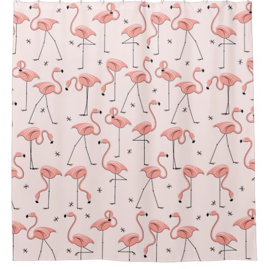 Flamingos rosa Duschvorhang (Vorderseite)
