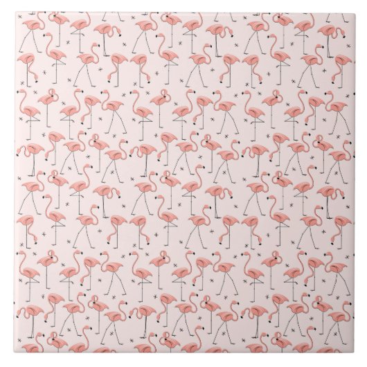 Flamingos rosa Fliese (Vorderseite)