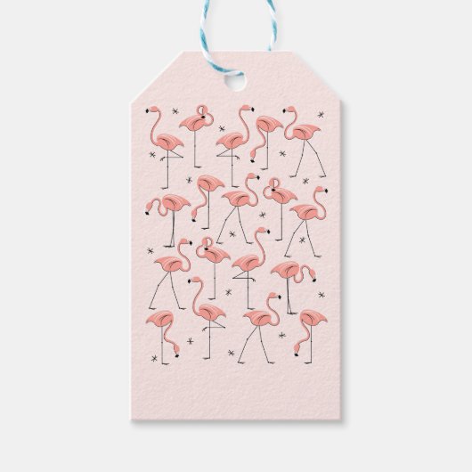 Flamingos Rosa Geschenkanhänger (Vorderseite)