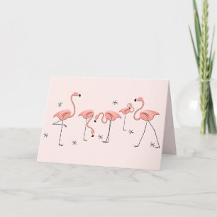 Flamingos Rosa Grußkarte mit Text Karte