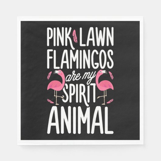 Flamingos | Rosa Rasen Flamingos sind Geist Tier Serviette (Vorderseite)
