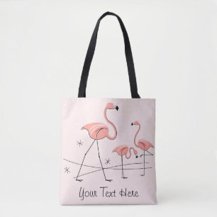 Flamingos Rosa Trio 2 Text überall Tote Tasche