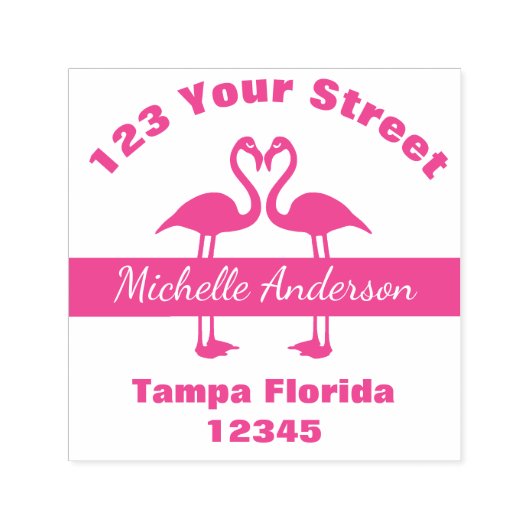 Flamingos-Rücksendeadresse Permastempel (Design)