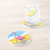 Flamingos Sandstein Untersetzer (Seite)