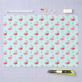Flamingos Santa Flamingo Pattern Blue Christmas Seidenpapier (Handwerk)