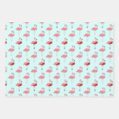 Flamingos Santa Pink Flamingo Blue Christmas Geschenkpapier Set (Vorderseite)