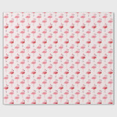 Flamingos Santa Pink Flamingo Muster Weihnachtskri Geschenkpapier (Flach)