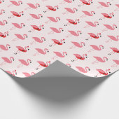 Flamingos Santa Pink Flamingo Muster Weihnachtskri Geschenkpapier (Ecke)