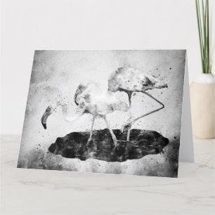 Flamingos Schwarz und Weiß Dankeskarte