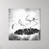 Flamingos Schwarz und Weiß Leinwanddruck (Vorderseite)