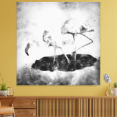 Flamingos Schwarz und Weiß Leinwanddruck (Insitu (Wohnzimmer))