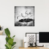 Flamingos Schwarz und Weiß Poster (Heimbüro)