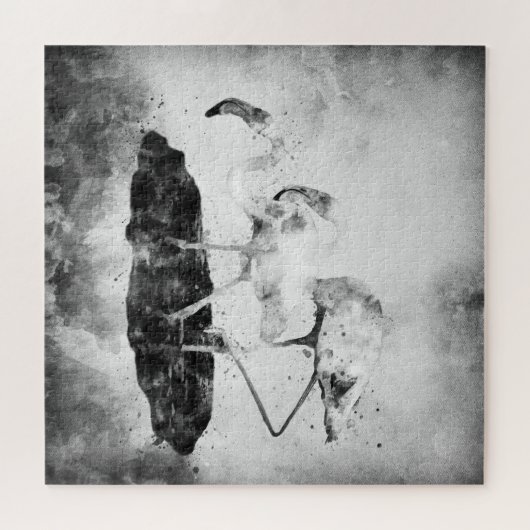 Flamingos Schwarz und Weiß Puzzle (Horizontal)