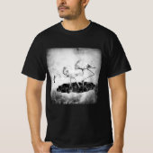 Flamingos Schwarz und Weiß T-Shirt (Vorderseite)