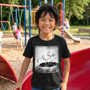 Flamingos Schwarz und Weiß T-Shirt
