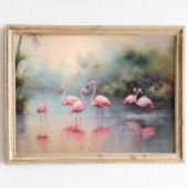 Flamingos Seascape Dschungel Wasserfarbe Printwerb Poster