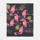 Flamingos Set, Tropenvogel Vintag. Fleecedecke (Vorderseite)