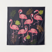 Flamingos Set, Tropenvogel Vintag. Wandteppich (Vorderseite)